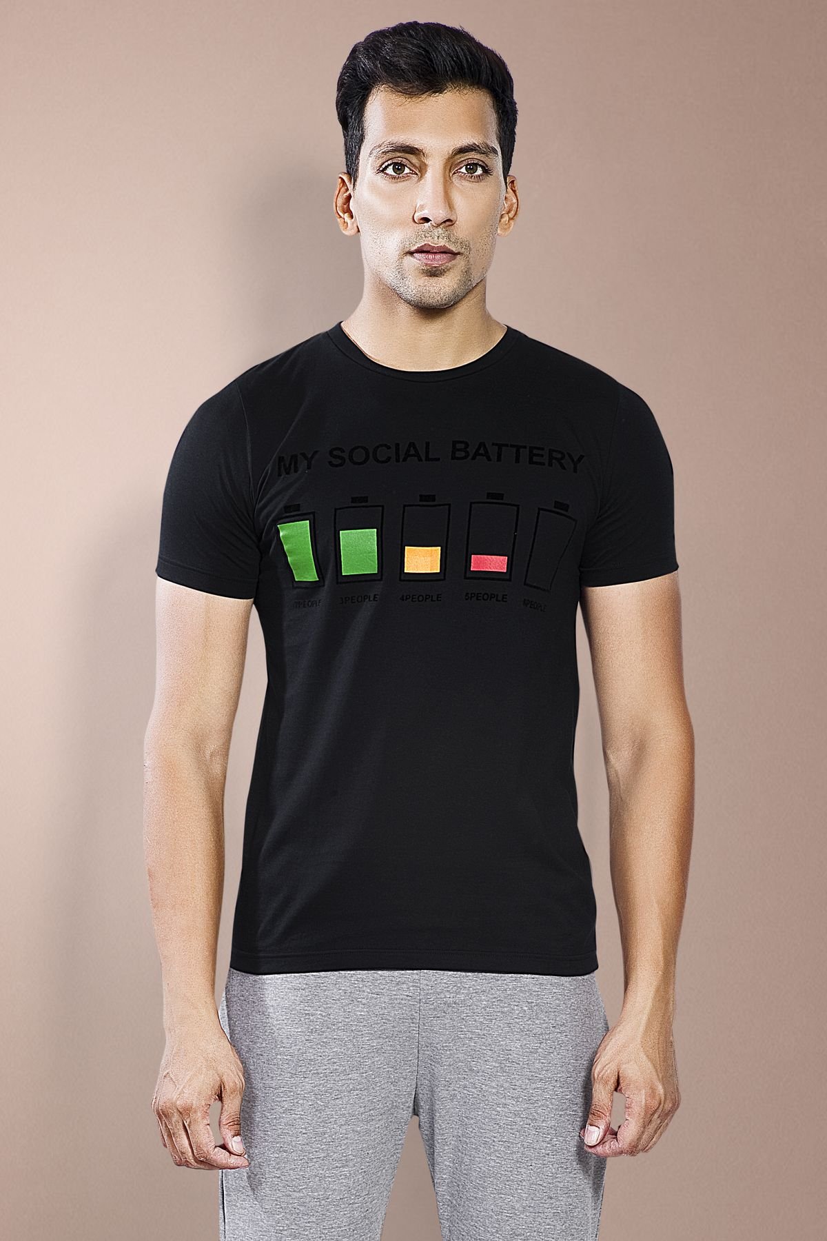 My Social Battery Flock Printing - Black